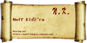 Neff Klára névjegykártya
