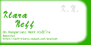 klara neff business card